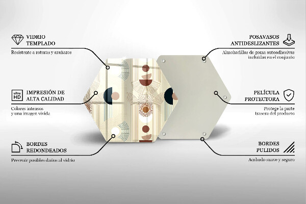 Üveg vágódeszka Boho geometriai formák