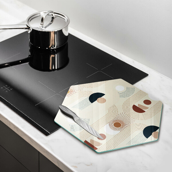 Üveg vágódeszka Boho geometriai formák