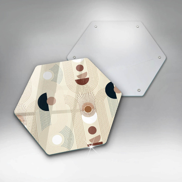Üveg vágódeszka Boho geometriai formák