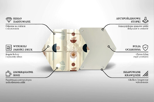 Üveg vágódeszka Boho geometriai formák