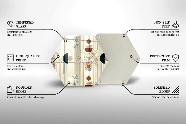 Üveg vágódeszka Boho geometriai formák