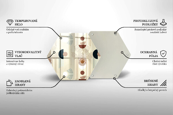 Üveg vágódeszka Boho geometriai formák
