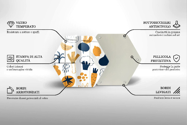 Üveg vágódeszka Élelmiszer illusztráció