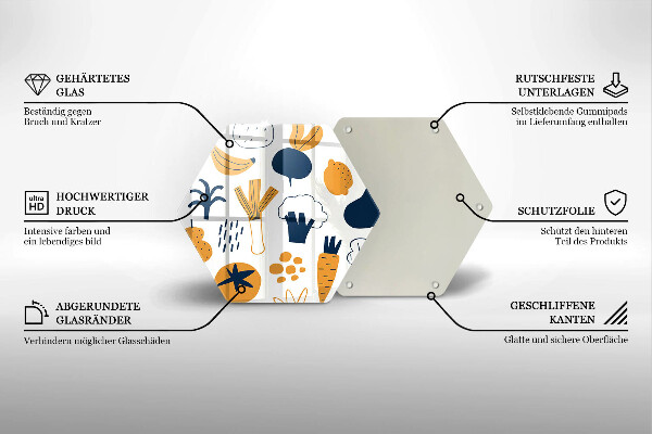 Üveg vágódeszka Élelmiszer illusztráció