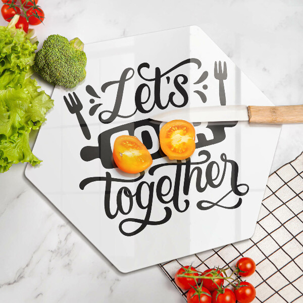 Üveg vágódeszka Let's cook together