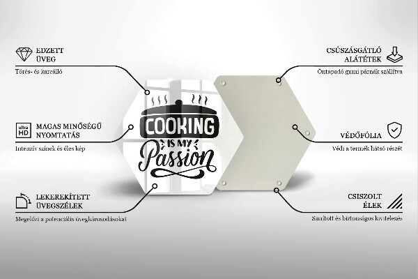 Üveg vágódeszka A főzés a szenvedélyem