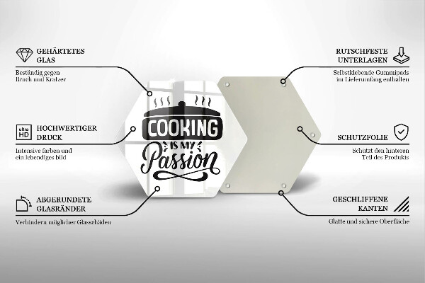 Üveg vágódeszka A főzés a szenvedélyem