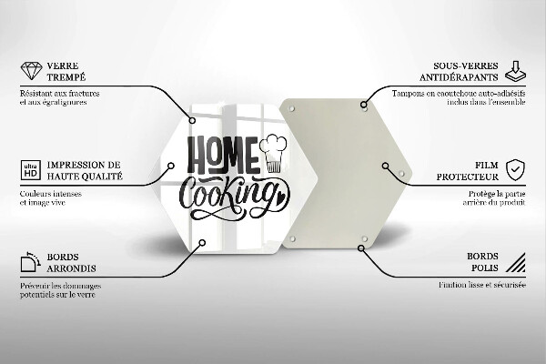 Üveg vágódeszka Home cooking