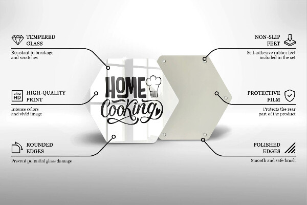 Üveg vágódeszka Home cooking