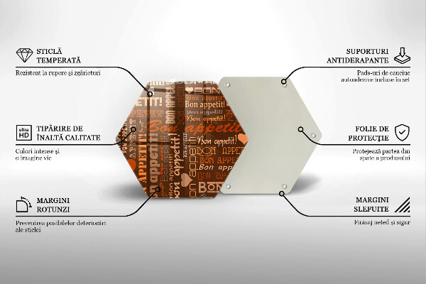 Üveg vágódeszka Bon appetit feliratok