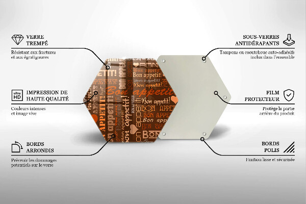 Üveg vágódeszka Bon appetit feliratok