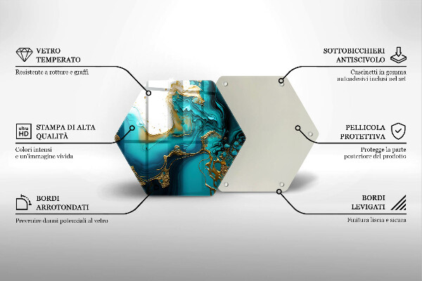 Üveg vágódeszka Türkiz absztrakció