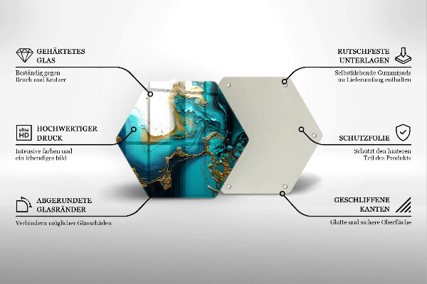 Üveg vágódeszka Türkiz absztrakció