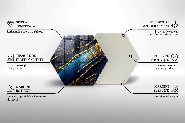 Üveg vágódeszka Sötétkék absztrakció