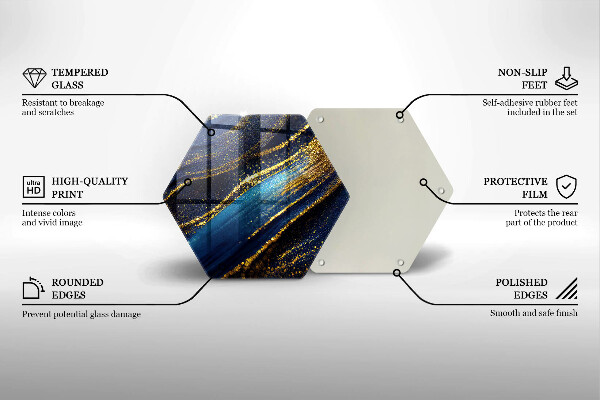 Üveg vágódeszka Sötétkék absztrakció
