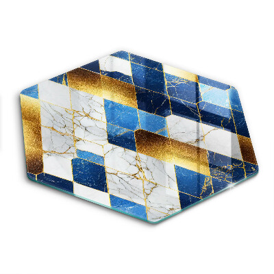Üveg vágódeszka Arany márványrombuszok