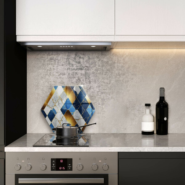 Üveg vágódeszka Arany márványrombuszok