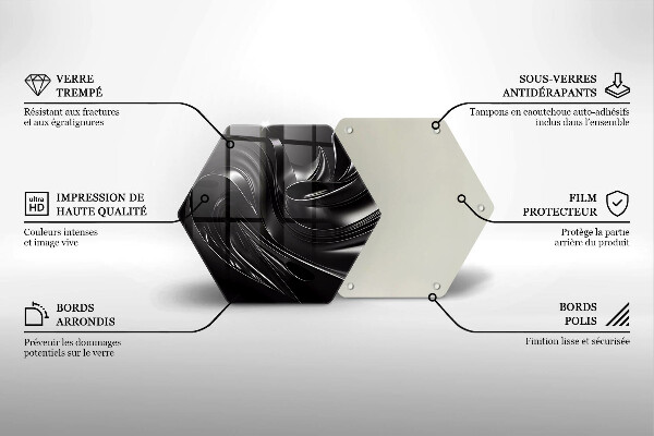 Üveg vágódeszka Absztrakt fekete massza