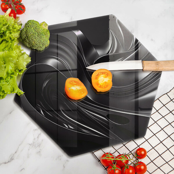Üveg vágódeszka Absztrakt fekete massza