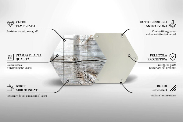 Üveg vágódeszka Világos fa szerkezet