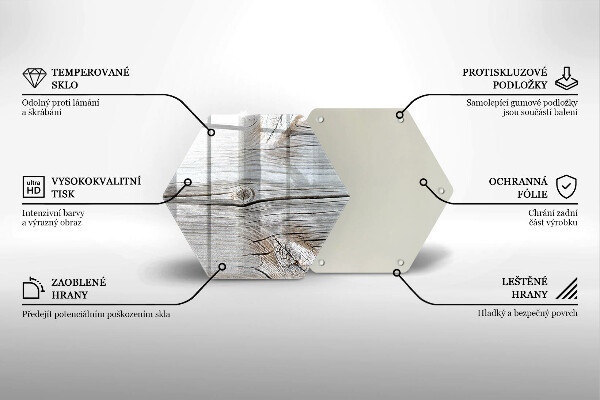 Üveg vágódeszka Világos fa szerkezet