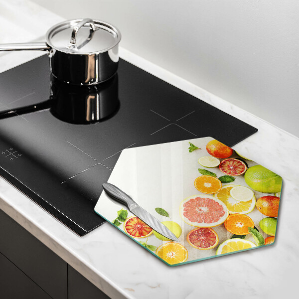 Üveg vágódeszka Citrusfélék