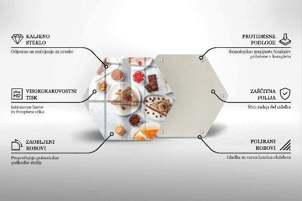 Üveg vágódeszka A torta édessége