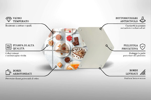 Üveg vágódeszka A torta édessége