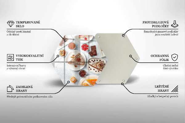 Üveg vágódeszka A torta édessége