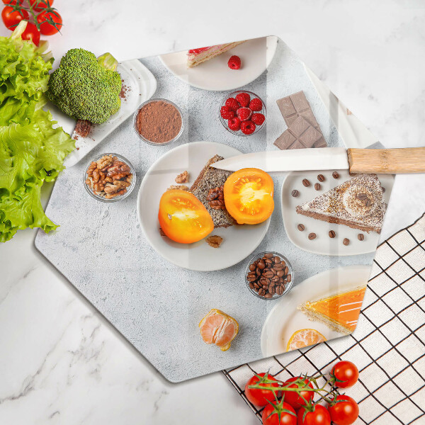 Üveg vágódeszka A torta édessége