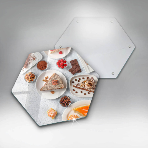 Üveg vágódeszka A torta édessége