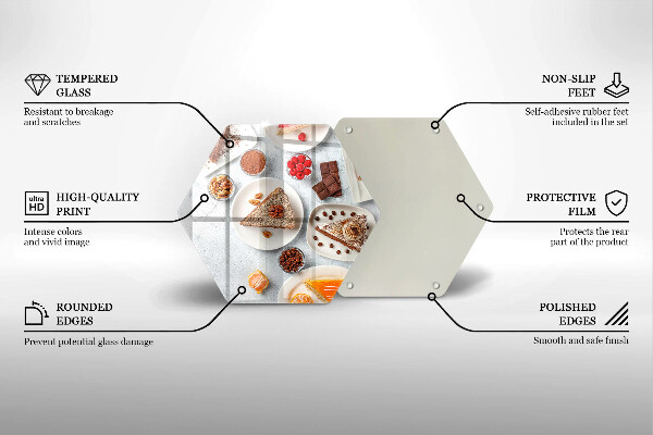 Üveg vágódeszka A torta édessége