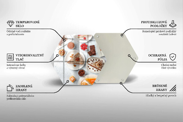 Üveg vágódeszka A torta édessége