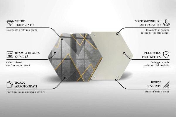 Üveg vágódeszka Éles formák