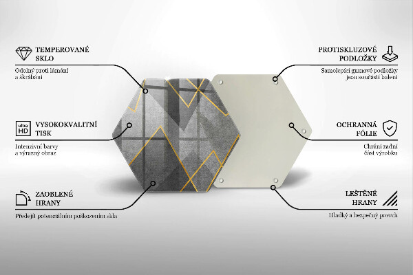 Üveg vágódeszka Éles formák