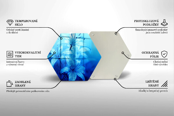 Üveg vágódeszka Kék virágok
