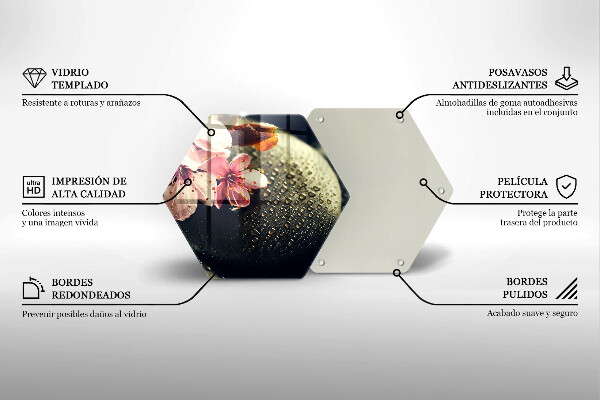 Üveg vágódeszka Virágok zen kövek