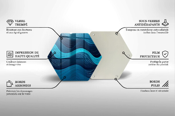 Üveg vágódeszka Absztrakt hullámok