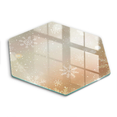 Üveg vágódeszka Hópelyhek