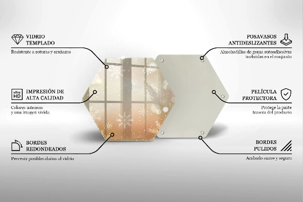 Üveg vágódeszka Hópelyhek