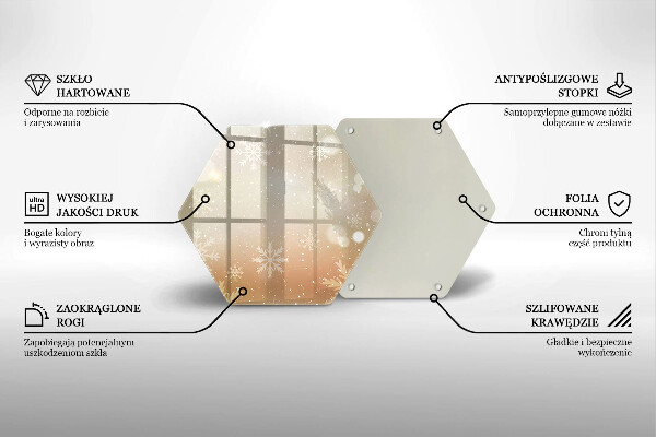 Üveg vágódeszka Hópelyhek