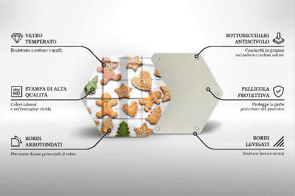 Üveg vágódeszka Karácsonyi mézeskalács
