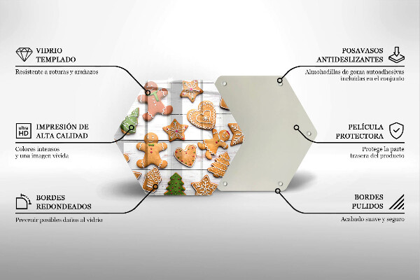 Üveg vágódeszka Karácsonyi mézeskalács