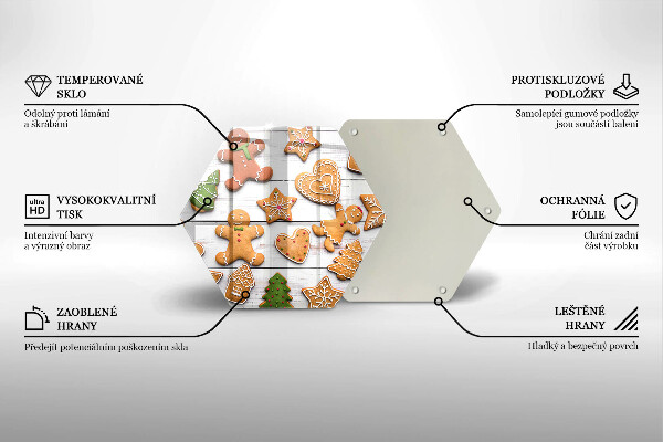 Üveg vágódeszka Karácsonyi mézeskalács