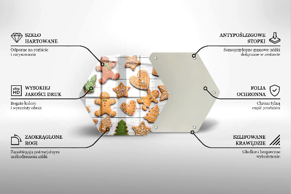 Üveg vágódeszka Karácsonyi mézeskalács