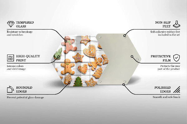Üveg vágódeszka Karácsonyi mézeskalács