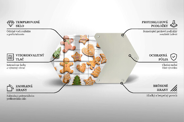Üveg vágódeszka Karácsonyi mézeskalács