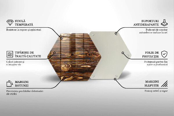 Üveg vágódeszka Fa textúra