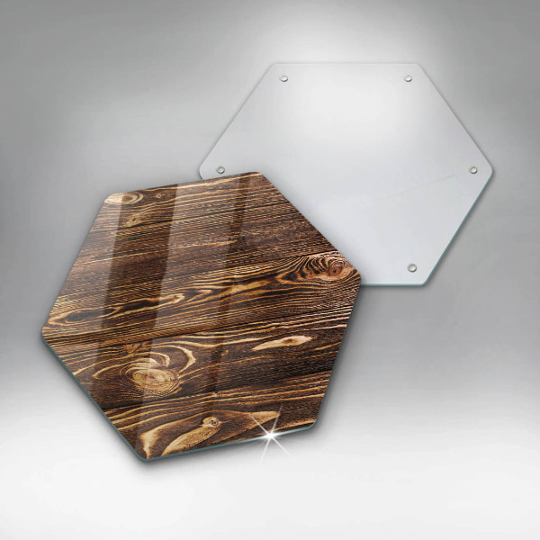 Üveg vágódeszka Fa textúra