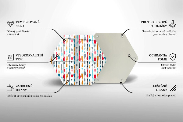 Üveg vágódeszka Kanál illusztráció